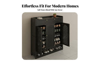 Large Capacity Black Shoe Cabinet with Doors Stable Load-Bearing Freestanding Shoe Rack with Doors Easy Assembly Freestanding Bamboo Storage Cabinet Adjustable Shelves for Apartment Dwellers, Homeowners, Families, Hallway, Bedroom, Closet, Living Room