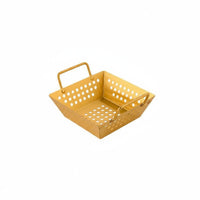 Double Handles Square Fry Basket Commercial Grade Double Handle Food Basket Rustproof Stainless Steel Snack Holder Long-Lasting for Restaurants, Home Cooks, Parties, Barbecue