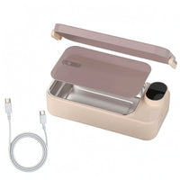 Rechargeable Lunch Box with Stainless Steel Liner Insulated Electric Lunch Box Self-Heating Heated Lunchbox Cordless for Office Workers, Commuters, Car, Travel