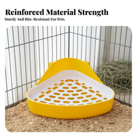 Hare Litter Box Anti-Tip Hare Potty Training Aid Enclosure Litter Pan with Grate Easy to Clean Small Pet Potty Training Aid
