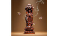 Hand Carved Buddha Statue Aged Finish Carved Buddha Statue Intricate Details Religious Decor for Collectors, Buddhists, Meditation Room
