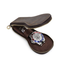Contacts Family Vintage Leather Watch Storage Box with Zipper