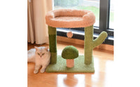 Cat Activity Center Green Cat Scratching Surface with Bed Space-Saving Pet Accessory for Living Room