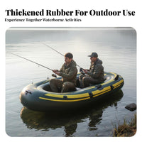 Foldable Inflatable Boat Thickened Material Inflatable Dinghy Boat Puncture Resistant Blow-up Dinghy Multiple Air Chambers for Outdoor Enthusiasts, Families, Boating, River, Lake, Beach