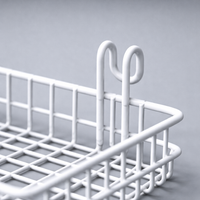 Hanging Basket for Kitchen Storage and Pantry Organisers, Metal Wire with Dense Mesh Design, Wall with Hook Mounting for Grid Panels