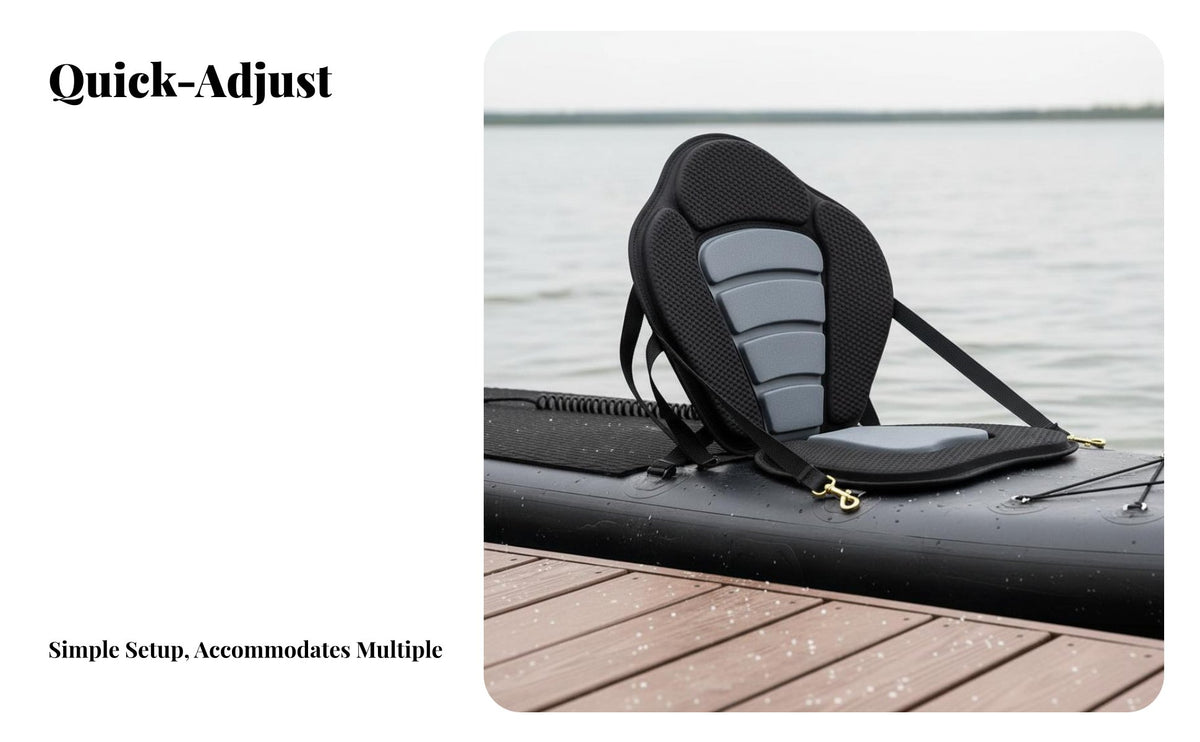 Padded Kayak Seat with Fore and Aft Fore and Aftrest Waterproof Detachable Paddleboard Fore and Aftrest Adjustable Straps Watersport Gear