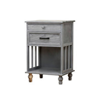 Farmhouse design End Table with Drawer and Basket Distressed Finish Nightstand Multi-Functional Bedside Cabinet space-saving Size for Homeowners, Apartment Dwellers, Small Spaces, Hallway, Entryway, Living Room