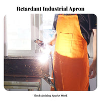 Adjustable Straps Metalworking Apron Front Pocket Resistant Bib Apron Double Stitched Seams for Metalworkers, Blacksmiths, Workshop, Garage