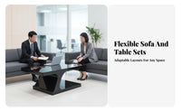 Light Luxury stylized Modern Office Sofa and Table Set Minimalist design Reception Area Furniture configurable configuration professional Furnishing adaptable Application for Interior Designers, Business Owners, Clients, Waiting Room, Salon