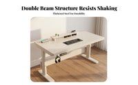 Height Adjustable Desk Stable Frame Sitting-Standing Desk Sturdy Construction Sitting-Standing Computer Table for Students, Streamers