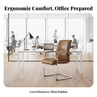 Cantilever Guest Chair Ergonomic Design Upholstered Sled Base Armchair Sturdy Frame Breathable Mesh rear for Waiting Room, Lobby