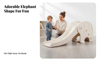 Elephant Shaped Slide Easy Storage Climber and Slide Playset Stable Triangular Structure Indoor Climbing Frame for Infants, Playroom, Home