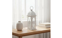 3 Pieces Iron and Glass Construction Wedding Centerpiece Lantern Romantic Atmosphere Hollow Top Candle Lantern for Party, Patio