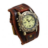 Metal Studs Studded Leather Watch Large Numerals Vintage Punk Watch Round Dial