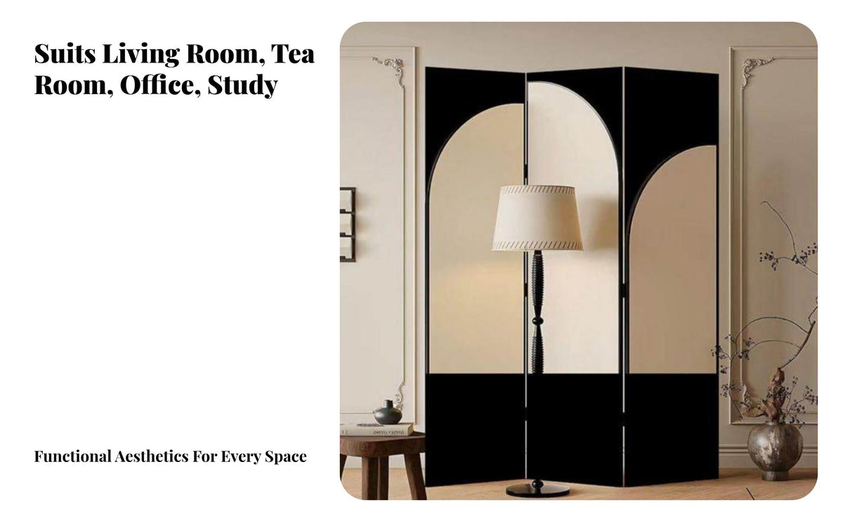 New Chinese & fashion Multi-Panel Folding Screen French Cream appearance 4-Panel Folding Divider Foldable Design Room Partition Movable for Interior Decorators, Business Owners, Study, Bedroom, Studio, Apartment