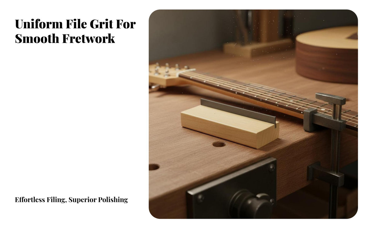 Polished Filing Guitar Fret Beveling File High Precision Double Angle Fret File Professional Grade for Luthiers, Fretwork, Repair Shop