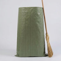 Gray-Green Woven Polypropylene Debris Sacks for 50kg Load, Reusable Garden Bags for Soil and Sand, Thin Grade Open-Top Construction Waste Bag