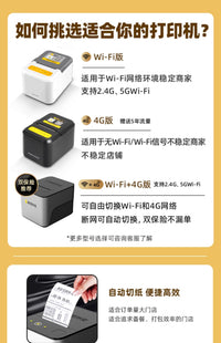 美团外卖打印机自动接单机蓝牙WIFI扫码点餐机餐饮收银58热敏小票机饿了么外卖云订单4G真人语音出单机打单机 MTRP58【WIFI+USB+语音+手撕】+赠品