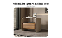 Minimalist Design Single-Drawer Bedside Table Modern design Bedroom Furniture Luxury Feel Nightstand accessible Shelf for Homeowners, Apartment Dwellers, Students, Dorm Room, Hotel, Office, Entryway