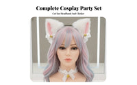 Maid Cosplay Hair Accessory Girly Design Chime Ribbon Cat Ear Hairband Cat Ear Headband Lightweight Lace Chime Choker