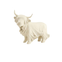 Halloween Highland Cow Ghost Statue Spooky Cow Ghost Figurine Rustic Statue with Drape Whimsical for Tabletop