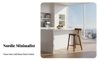 Bar Stool with Spinerest Modern Minimalist Design Counter Chair Sturdy Base Easy to Assemble for Householders, Kitchen Island