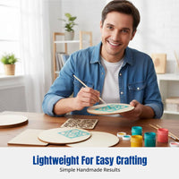 DIY Machine-Cut Geometric Wooden Slices, Poplar Wood Decor Pieces, Home Decoration, Assorted Shapes for Crafts