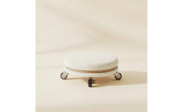 Rolling Stool with Fleece Cover Washable Seat Cushioned for Dressing Room