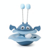 Fuzzy Pom-Poms Spring Antenna Cat Toy Wobbling Bee Cat Toy Cartoon Face Pet Entertainment Wing-Shaped