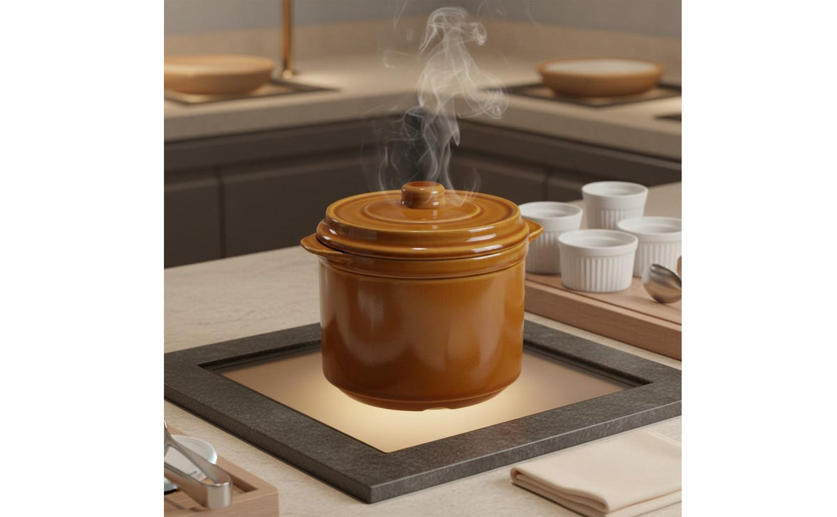Single Serving Ceramic Stew Pot with Lid Heat Resistant Individual Soup Crock Sturdy Double Handle Soup Tureen for Home Kitchen, Restaurant