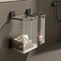 Mesh Hamper with Suction Cups Breathable Foldable Laundry Basket for Washroom, Small Apartments