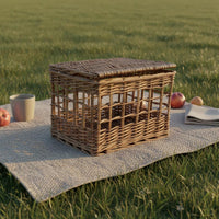 Storage Basket with Lid Rustic Hand Woven Container Basket Decorative for Home Decor
