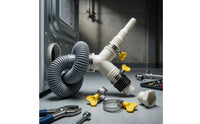 With Clamps Y-Shaped Hose Connector Assembly Corrugated Washing Machine Drain Hose Connector Ribbed Washing Machine Drain Tee Plastic