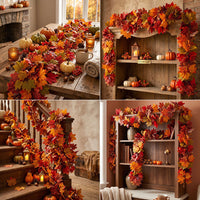 Autumn Maple Leaf Vine Decoration for Thanksgiving Harvest Festival