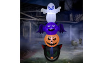 Illuminated Stacked Halloween Inflatable Lighted Inflatable Ghost Giant Black Cat with Pumpkin Easy to Use for Homeowners