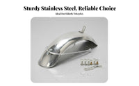 Tricycle Front Mudguard Waterproof Front Wheel Spray Guard Stainless Steel Wheel Guard Thickened Mobility Scooter Mud Guard