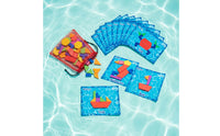 Waterproof Pool Puzzle with Challenge Cards Educational Underwater Puzzle Geometric Game Set with Mesh Bag Submersible for Children, Swimmers, Families, Swim Lessons, Backyard