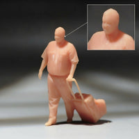 Unpainted Pilot with Suitcase Blank Pilot Figure Eco-Friendly Aviation Officer Model Detailed for Hobbyists
