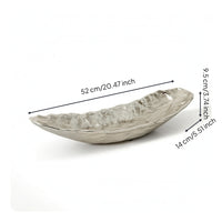Hammered Metal Tray Polished Long Narrow Tray Sculptural for Coffee Table