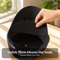 Anti-Dirt Self-Adhesive Brim Pad Curved Shape Hat Brim Pad Scalloped Edge Self Adhesive Hat Liner Textured Woven Surface