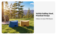 Foldable Handled Stool Lightweight Low Seat Space-Saving Portable Furniture Built-in Handle for explorers, Outdoor aficionados, trip, Camping, Fishing, Hiking