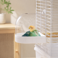 Cage-Mounted Bird Bath & Feeder, Multi-Functional Bird Feeding Station, Easy Clean for Small Garden Birds