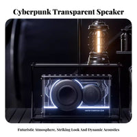 Bluetooth Connectivity Light-up Party Speaker Powerful Bass Transparent Light-up Speaker Portable Design Wireless Sound Box Built-in Subwoofer for Music Lovers, Tech Enthusiasts, Gaming, Parties, Outdoor, Desktop Setup