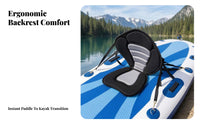 Detachable Kayak Seat with Backrest Easy to Install Padded EVA Foam Boat Cushion Non-Slip Design Padded Kayak Seat for Canoeists, Kayaking, Canoeing