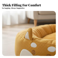 Large Dog Bed Four-Season Use Washable Dog Lounger Removable Cover Bolster Pet Bed for Medium Dogs