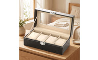 Glass Lid Watch Display Box Sturdy Watch Storage Box Clear Storage Holder Transparent for Countertop