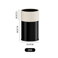 Large Capacity Modern Cylinder Garbage Bin Light Luxury Design Minimalist Waste Basket Easy to Clean Round Accessible Top Trash Can Removable Inner Container for Living Room, Bathroom, Bedroom, Office