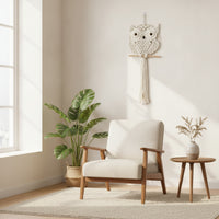 Macrame Owl Woven Owl Wall Hanging Macrame Wall Hanging Cotton Textured for Nursery, Bedroom