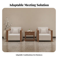Commercial Grade Fabric Sofa and Coffee Table Combination dense foam paddings Reception Seating Padded Armrests Office Furniture sturdy Wood Frame for Business Professionals, Interior Designers, Adults, Meeting Room, Lobby