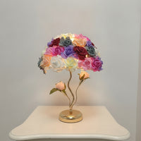 Elegant Rose Petal Lamp Unique Table Lamp with Flower Shade Soft Floral Desk Light Cozy for Living Room, Wedding